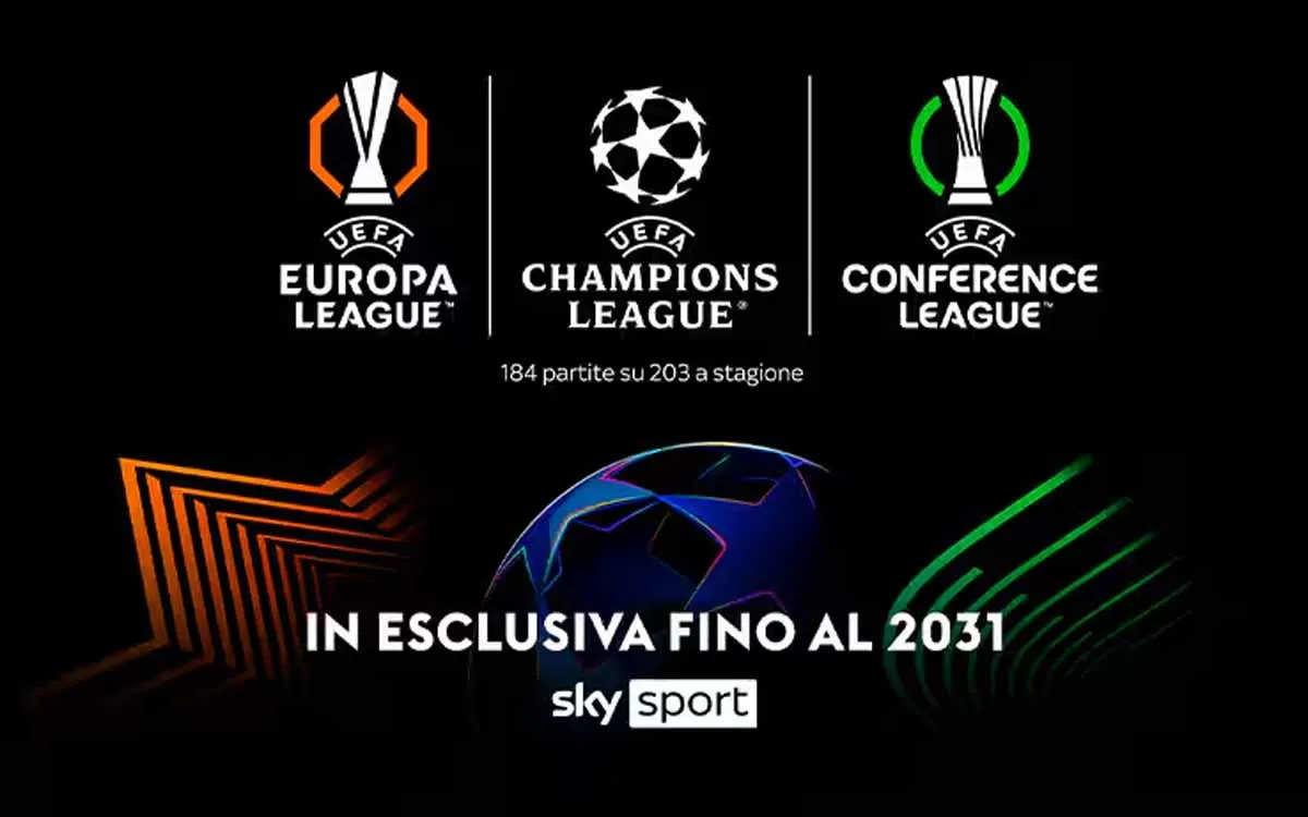 Champions League, Europa League e Conference League - Tutto su Sky fino al 2031: i dettagli