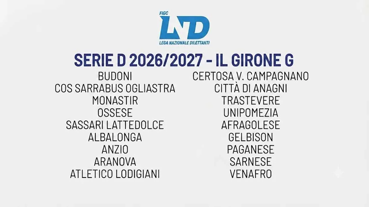 Serie D Girone G 2026/2027: Sardegna e Lazio unite tra tradizione e ambizione